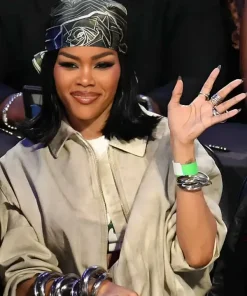 NBA All Star Game 75th Anniversary Teyana Taylor Beige Cotton Jacket
