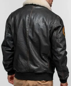 National Native Squad 073 U.S.A 2026 Daytona Mock Aviator Shearling Leather Jacket