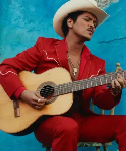 Official-Music-Video-Risk-It-All-Bruno-Mars-Red-Country-Western-Blazer