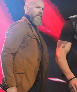 AEW Dynasty Christian Cage Brown Suede Blazer