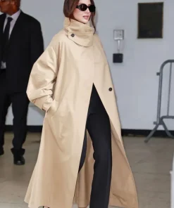 Drew Barrymore Show 2026 Olivia Munn Cotton Trench Coat