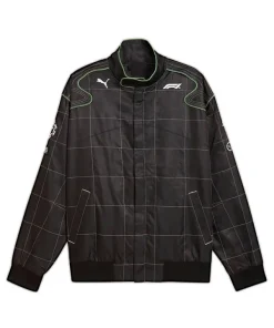 Formula One 75 Years of Speed and Adrenaline Unisex Black Padded Bomber Racing Jacket