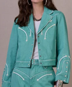 Rodeo Western Retro Meets Modern Vibe Barbed Wire Baby Cotton Trucker Jacket