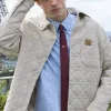 The Drama Robert Pattinson White Quilted Jacket