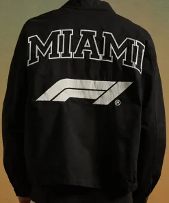 Formula 1 Miami Grand Prix Unisex Black Cotton Workwear Jacket