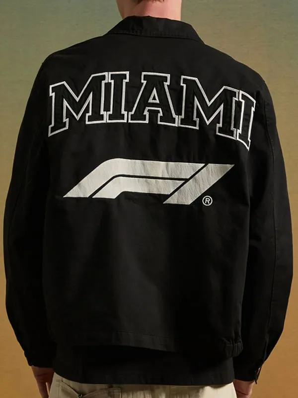 Formula 1 Miami Grand Prix Unisex Black Cotton Workwear Jacket