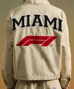 Formula 1 Miami Grand Prix Unisex Tan Cotton Workwear Jacket