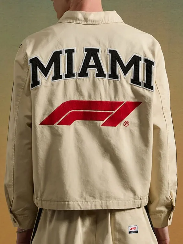 Formula 1 Miami Grand Prix Unisex Tan Cotton Workwear Jacket