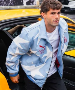 2026 World Cup Christian Pulisic Star Graphics Leather Jacket