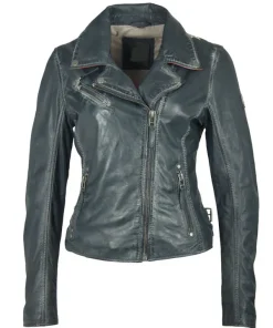 Christy Famous Star Detail Biker Leather Jacket