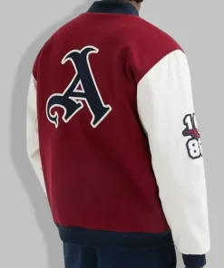 1886 Arsenal Football Club Premier League Red and White Wool Varsity Jacket