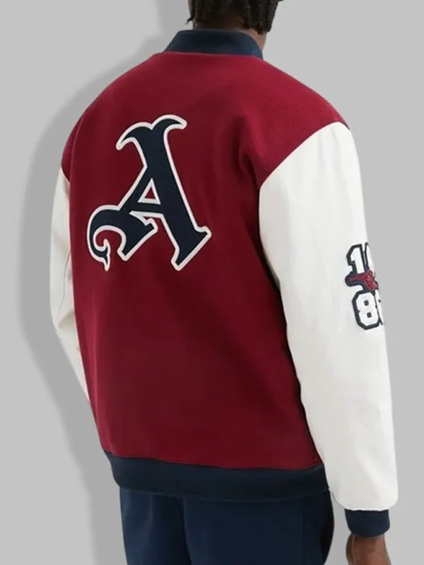 1886 Arsenal Football Club Premier League Red and White Wool Varsity Jacket
