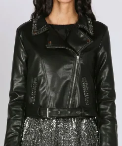 Bourbon Cowgirl Rhinestones Biker Jacket