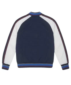 Crystal Palace Football Club Macron Blue and White Vintage Wool Varsity Jacket