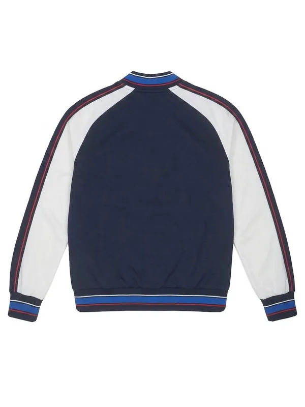 Crystal Palace Football Club Macron Blue and White Vintage Wool Varsity Jacket